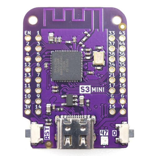 V1.0.0 - per La Scheda IOT  WIFI LOLIN ESP32-S3FH4R2 ESP32-S3 4MB FLASH 2MB PSRAM per MicroPython per 2