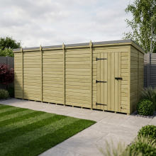 17 x 7 Pent Shed Tanalised (Single Door, No Windows)