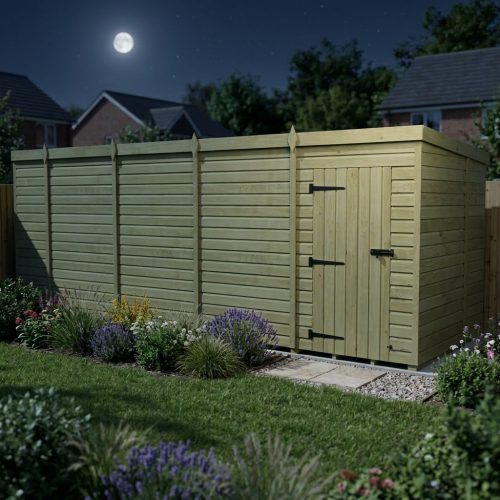 17 x 7 Pent Shed Tanalised (Single Door, No Windows) 2