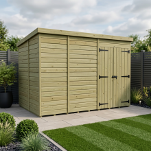 11 x 10 Pent Shed Tanalised (Double Door, No Windows)
