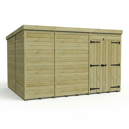 11 x 10 Pent Shed Tanalised (Double Door, No Windows) 1