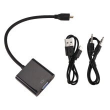 Micro- to VGA Adapter Cable 1080P Video Converter with Audio Jack USB Power Cable for Camera Raspberry Pi 4