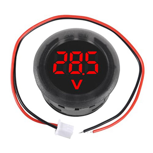 10  4-100V  Digital Voltmeter LED Digital Display Round 30mm 2-Wire Reverse Connection Protection 2