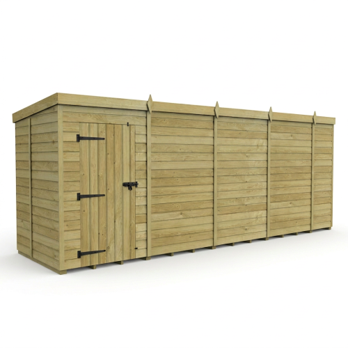 18 x 5 Pent Shed Tanalised (Single Door, No Windows) 1