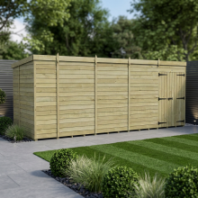 18 x 5 Pent Shed Tanalised (Double Door, No Windows)