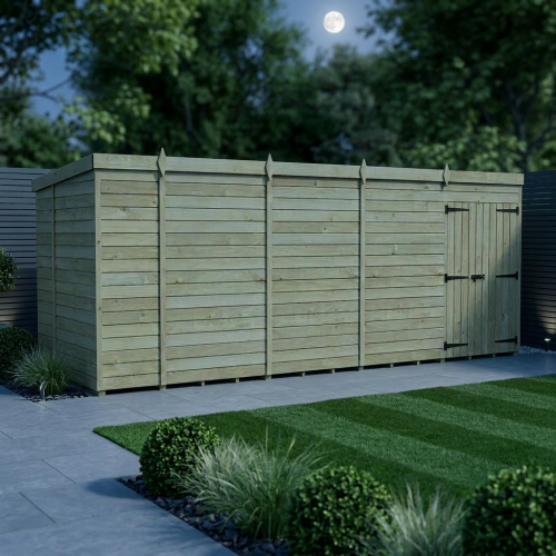 18 x 5 Pent Shed Tanalised (Double Door, No Windows) 2