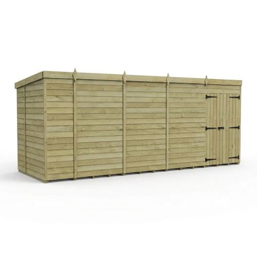 18 x 5 Pent Shed Tanalised (Double Door, No Windows) 1