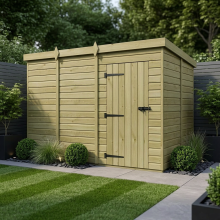 11 x 9 Pent Shed Tanalised (Single Door, No Windows)