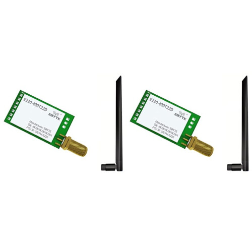 2X EBYTE E220-400T22D LoRa LLCC68 Wireless Module 22dBm Long Range 5km SMA-K UART RSSI Transmitter Receiver 433MHz