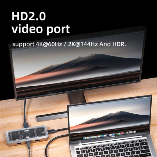 6 in 1 Visual Type-C Docking Station  Screen Display Type-C to HDMI2.0-Compatible USB3.0 HUB PD100W Adapter 1