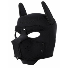 Neoprene Puppy Dog Hood Mask Adjustable Roleplay Cosplay Costume Black