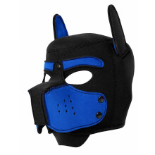Neoprene Puppy Dog Hood Mask Adjustable Roleplay Cosplay Costume Black Blue