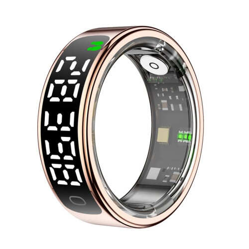 Smarter Ring mit Multifunktionsdisplay, Unisex-Ring mit Herzfrequenz-, Blutsauerstoff- und Schlafüberwachung für Android und IOS, Größe 12