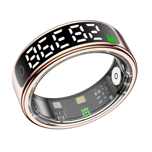 Smarter Ring mit Multifunktionsdisplay, Unisex-Ring mit Herzfrequenz-, Blutsauerstoff- und Schlafüberwachung für Android und IOS, Größe 12 1