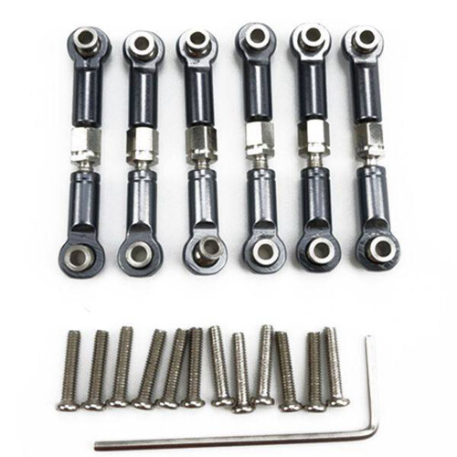 2 Set Adjustable Metal Linkage Pull Rod Front /Rear Servo Link for  A949 A959 A969 A979 K929,Grey & Red 1