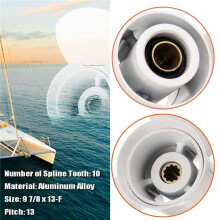 2X 664-45949-02-El Marine Boat Outboard Propeller 9 7/8 x 13 for 20-30Hp Right-Hand Rotation 3 Blades White