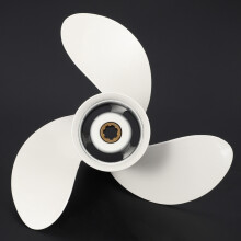 2X 6G1-45941-00-El for 6-8Hp 8 1/2 x 8 1/2 Boat Outboard Propeller White Aluminum Alloy 7 Spline Tooths