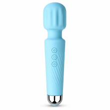 10 Mode Rechargeable Wand Massager Waterproof Silicone Deep Tissue Massage Blue
