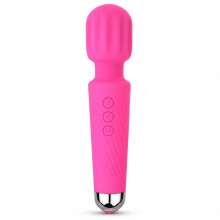 10 Mode Rechargeable Wand Massager Waterproof Silicone Deep Tissue Massage Pink