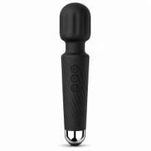 10 Mode Rechargeable Wand Massager Waterproof Silicone Deep Tissue Massage Black