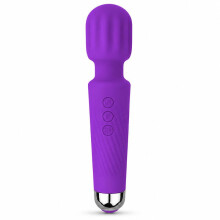 10 Mode Rechargeable Wand Massager Waterproof Silicone Deep Tissue Massage Purple