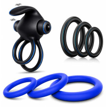 3-in-1 Rechargeable Vibrating Ring Set USB Waterproof Body-Safe Silicone 10 Modes