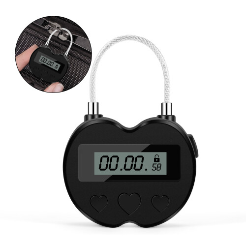 Lock LCD Display  Lock Multifunction Travel Electronic Timer, Waterproof USB Rechargeable Temporary Timer Padlock