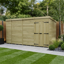 14 x 7 Pent Shed Tanalised (Double Door, No Windows)