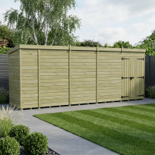 17 x 4 Pent Shed Tanalised (Double Door, No Windows)