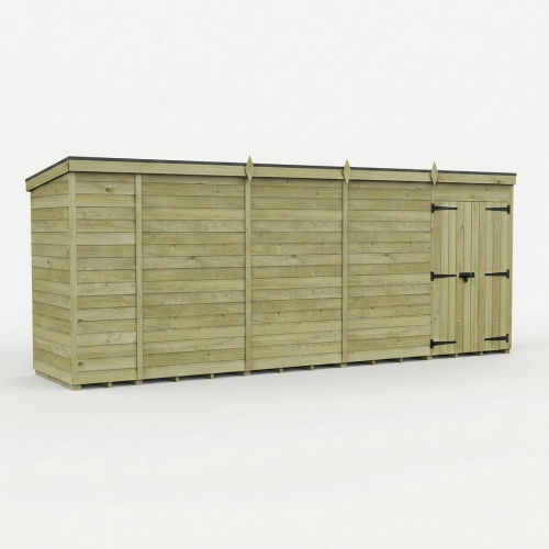17 x 4 Pent Shed Tanalised (Double Door, No Windows) 1