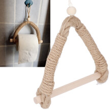 Rustikaler Holz-Seil-Halter, Bad