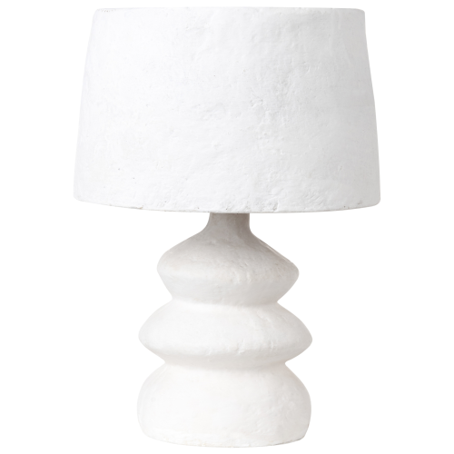 Beliani Table Lamp ARAPEY Papier-Mâché White