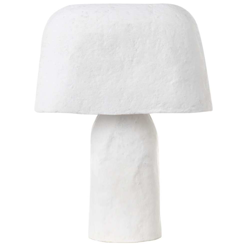 Beliani Table Lamp Carrasco Papier-Mâché White