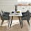 (Grey) 1.2M Wooden Dining Table 4 People Kitchen Tables 8