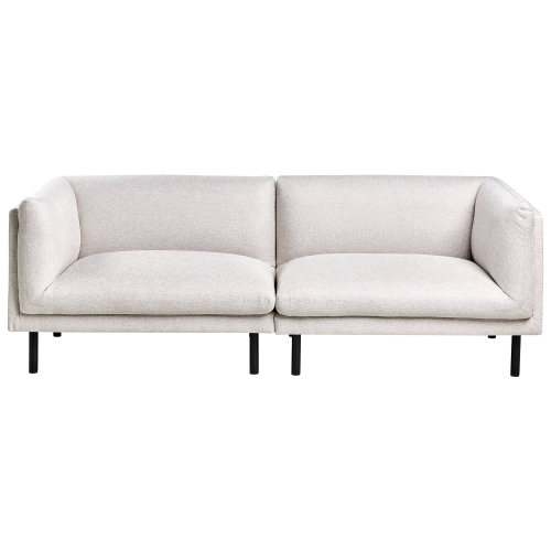 Beliani Sofa 3 Seater VORGOD Fabric Light Beige