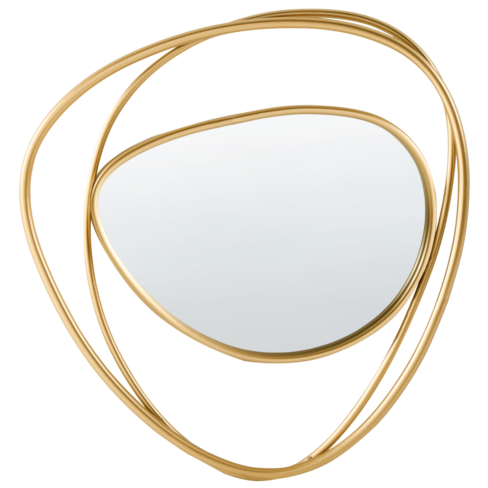 Beliani Wall Mirror Courcy 50 Cm 54 Cm Metal Gold