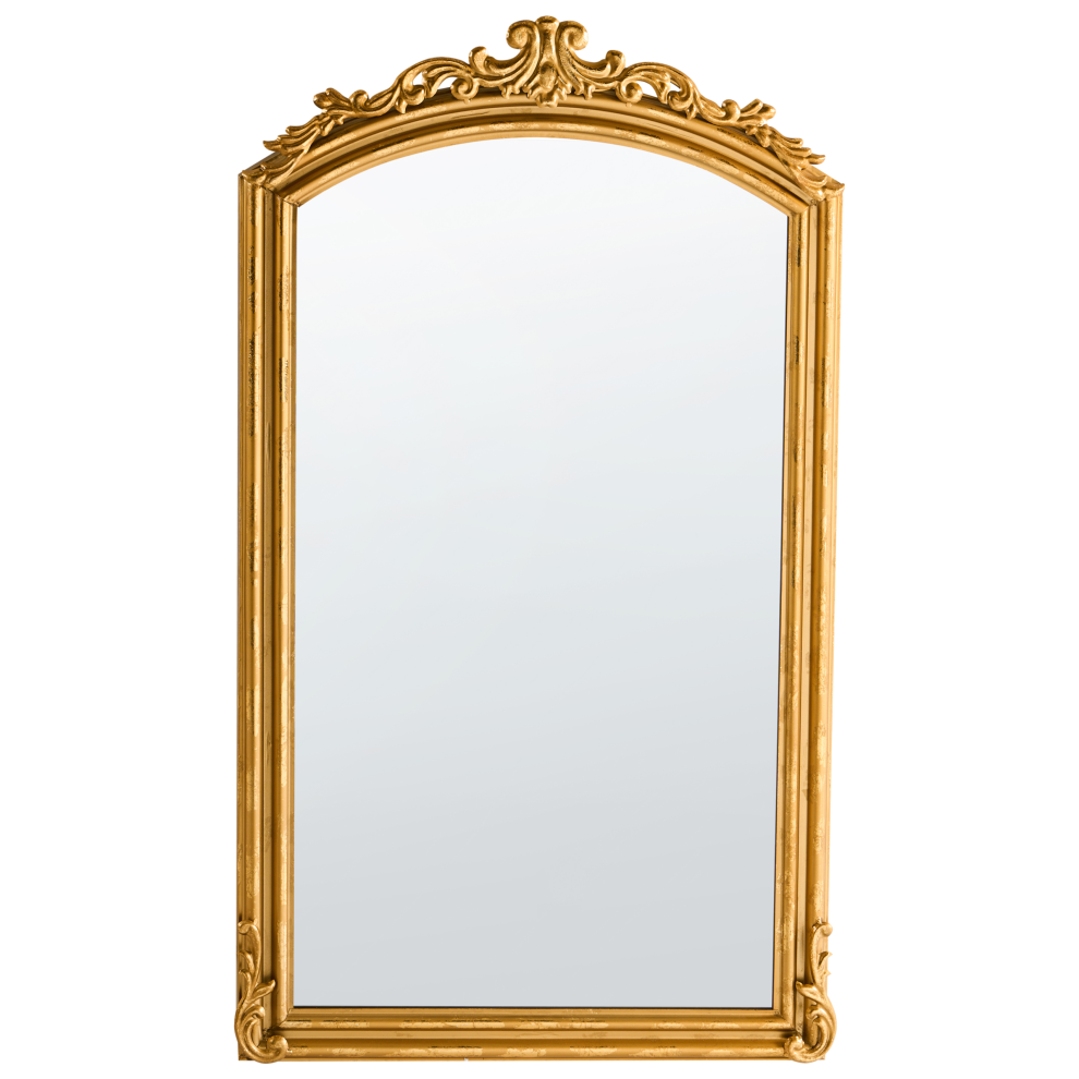 Beliani Wall Mirror Gorges 55 Cm 96 Cm Metal Gold