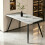 (White) 1.2M Wooden Dining Table 4 People Kitchen Tables 1