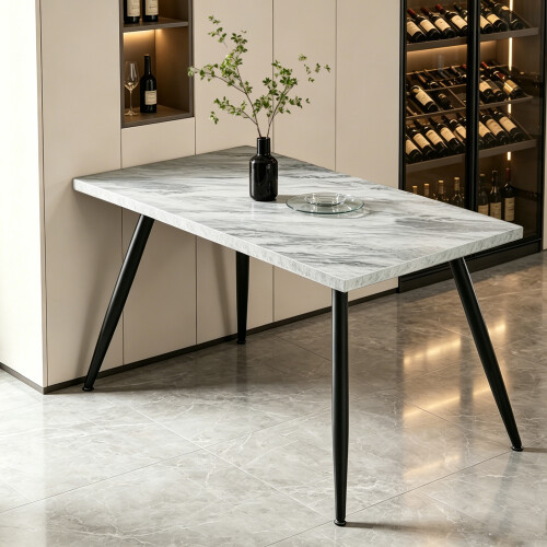 (White) 1.2M Wooden Dining Table 4 People Kitchen Tables