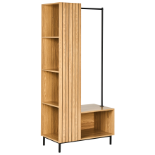 5 Shelf Open Wardrobe LEANDRO Light Brown