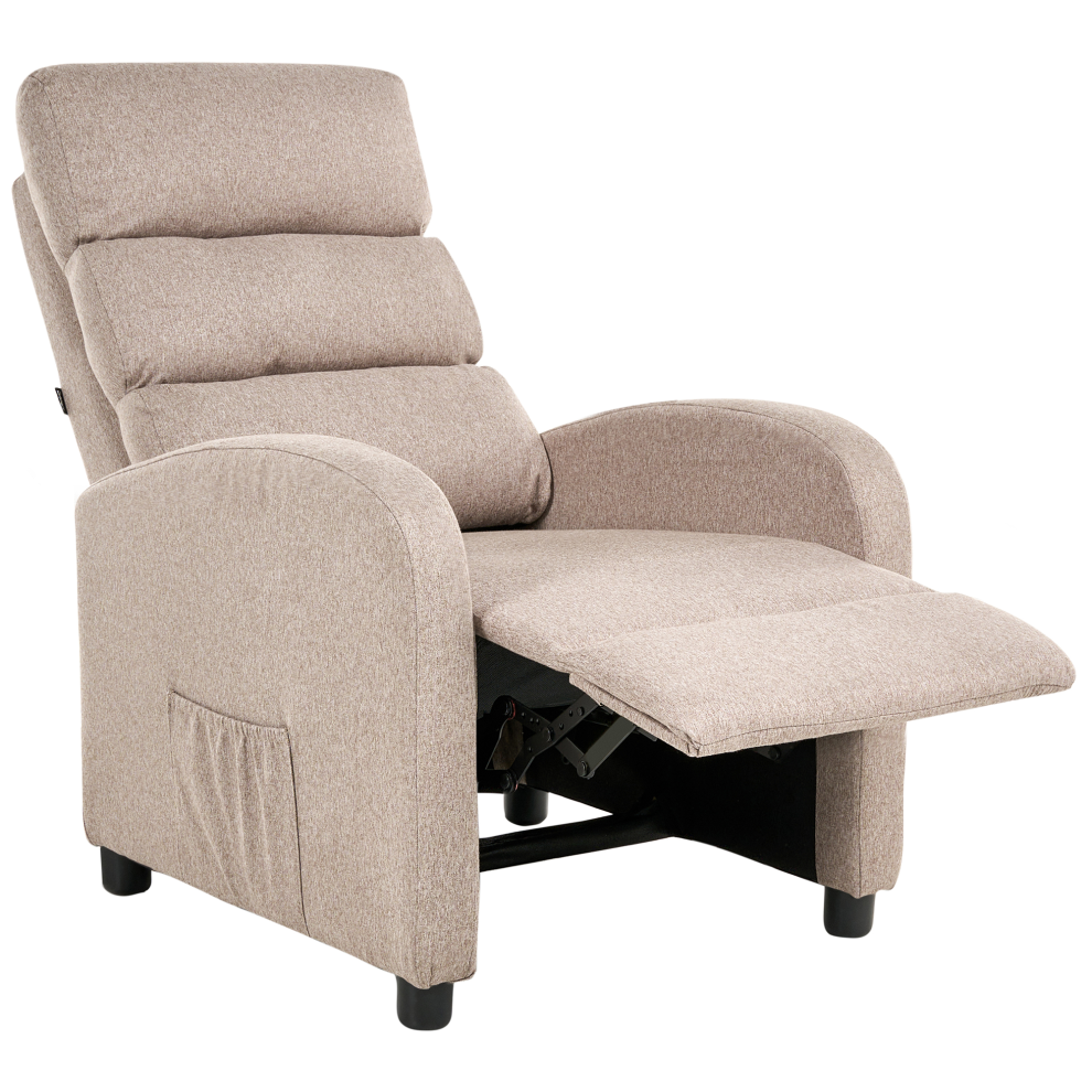 Beliani Recliner Chair Otus Fabric Taupe