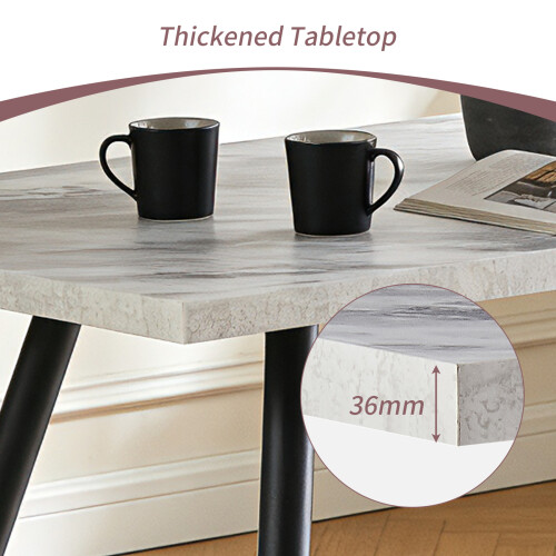(White) 1.5M Wooden Dining Table 4-6 People Kitchen Tables 2