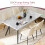(White) 1.5M Wooden Dining Table 4-6 People Kitchen Tables 6