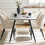(White) 1.5M Wooden Dining Table 4-6 People Kitchen Tables 8