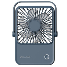 Thin Desktop Fan Desktop Folding Fan Small Electric Fan Hanging and Standing Dual-Purpose Office Fan Navy