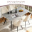 (Grey) 1.5M Wooden Dining Table 4-6 People Kitchen Tables 6