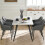 (Grey) 1.5M Wooden Dining Table 4-6 People Kitchen Tables 8