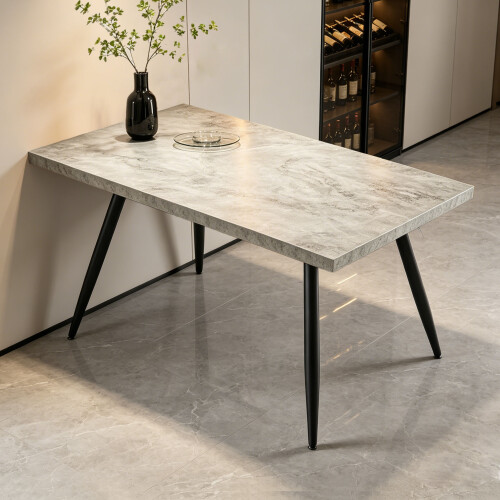(Grey) 1.5M Wooden Dining Table 4-6 People Kitchen Tables