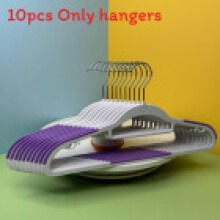 (SolidPurple)Big White Plastic Hanger With Wide Shoulders And Nonslip Surface For Organizing Home