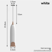 Electric Handheld Stainless Steel Blender Milk Frother Egg Beater Dry Cell Coffee Stirring Stick Black